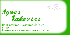 agnes rakovics business card